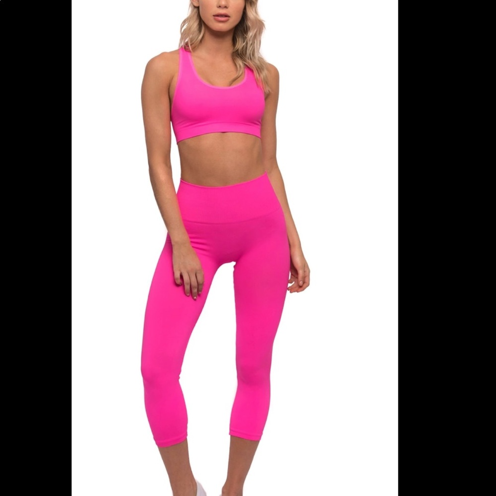 TLA morgan stewart sport Touché LA pop star pink neon seamless sports bra - Picture 3 of 12